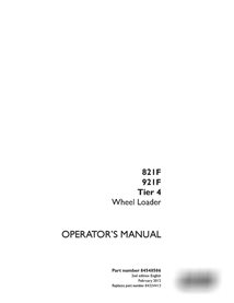 Case 821F, 921F Tier 4 wheel loader operator's manual