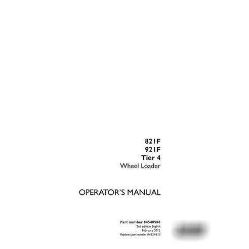 Case 821F, 921F Tier 4 wheel loader operator's manual