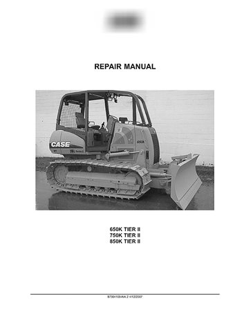 Case 650K, 750K, 850K dozer repair manual