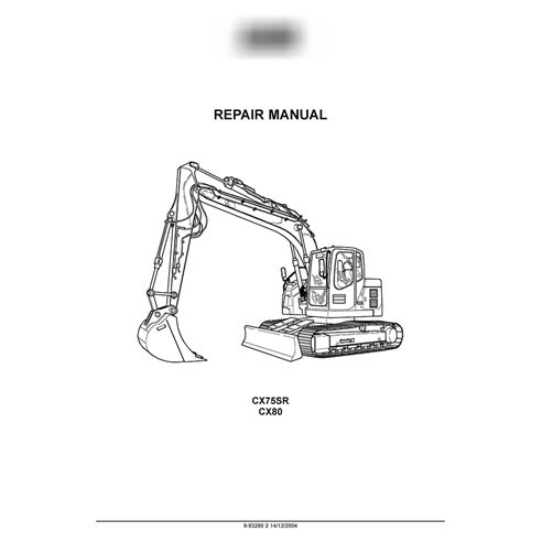 Case CX75SR, CX80 mini excavator repair manual