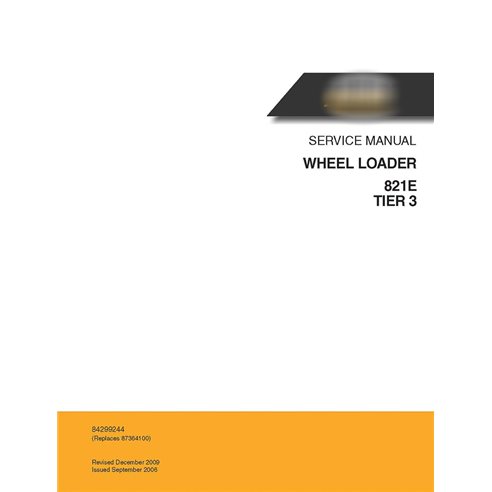 Manual de serviço da carregadeira de rodas Case 821E Tier3