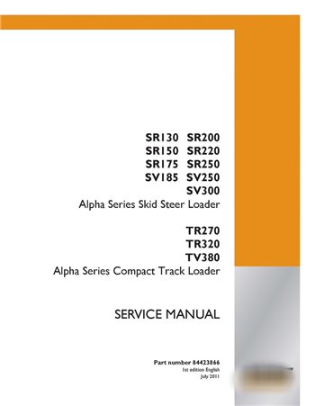 Case SR130-SR250, SV185-SV300, TR270-TR320, TV380 minicargador pdf manual de servicio