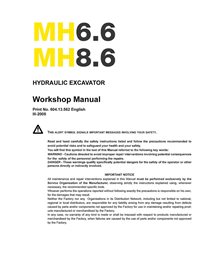 New Holland MH6.6, MH8.6 excavator workshop manual