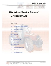 Manual de serviço da oficina do trator Massey Ferguson 7465/7475/7480/7485/7490/7495 - Massey Ferguson manuais - MF-3378928