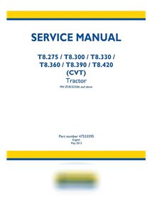 New Holland T8.275, T8.300, T8.330, T8.360, T8.390, T8.420 manual de servicio del tractor