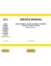 Manual de serviço da retroescavadeira New Holland B90B, B100B, B110B, B115B