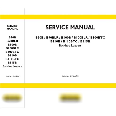 Manual de serviço da retroescavadeira New Holland B90B, B100B, B110B, B115B