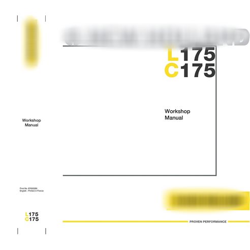 New Holland L175, C175 skid loader workshop manual