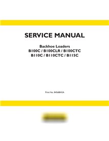 New Holland B100C, B110C, B115C backhoe loader service manual