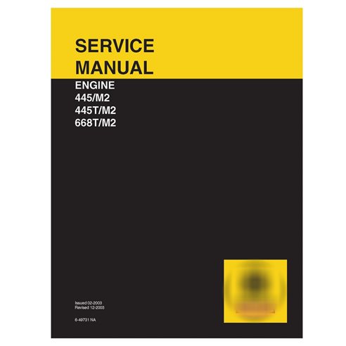 Manual de servicio del motor New Holland 445 / M2, 445T / M2 y 668T / M2