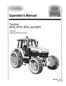 New Holland 8670, 8770, 8870, 8970 tractor operator's manual