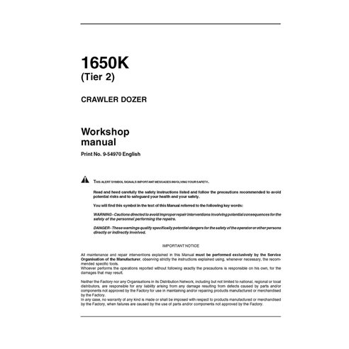 Case 1650K crawler dozer workshop manual