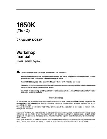 Case 1650K crawler dozer workshop manual