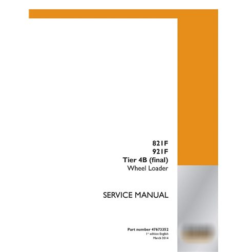 Case 821F, 921F Tier 4B wheel loader service manual