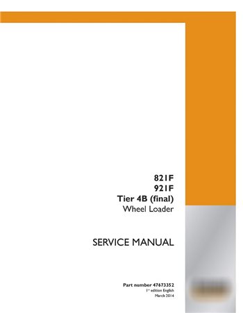 Case 821F, 921F Tier 4B wheel loader service manual
