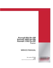 Manual de servicio del tractor Case Ih Farmall 95U, 105U, 115U Pro EP