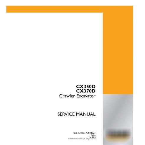 Manuel d'entretien des pelles Case CX350D, CX370D