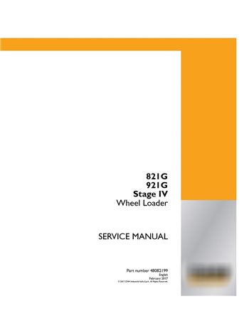 Case 821G, 921G wheel loader service manual