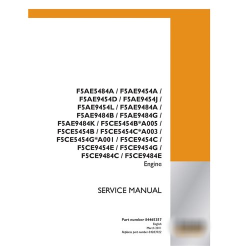 Manual de servicio del motor Case F5AE5484A - F5CE9484E
