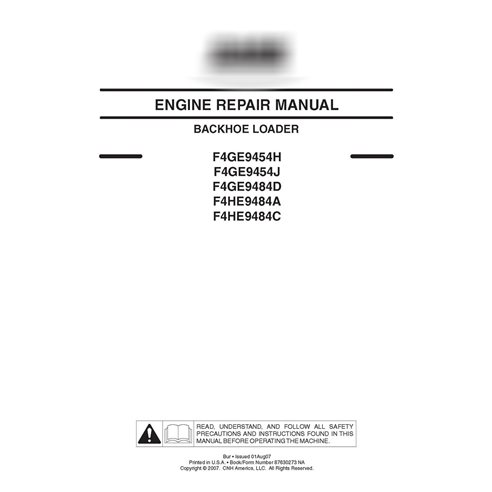 Case F4GE9454H - Manuel d'entretien du moteur F4HE9484C