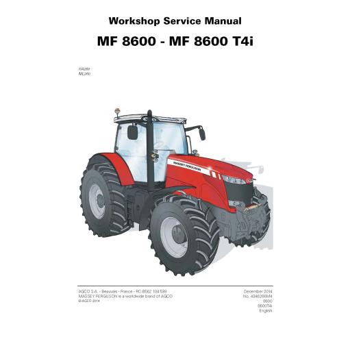 MF-4346266M4-WSM-EN Manual de serviço de oficina em PDF para tratores Massey Ferguson 8650, 8660, 8670, 8680 e 8690 T4i (4346...