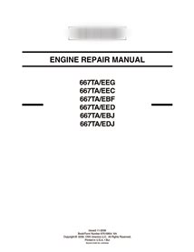 Manuel de réparation moteur New Holland 667TA / EEG, EEC, EBF, EED, EBH, EDJ