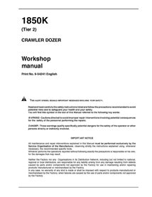 Case 1850K Tier 2 crawler dozer workshop manual