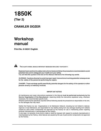 Manual de taller de la topadora sobre orugas Case 1850K Tier 2