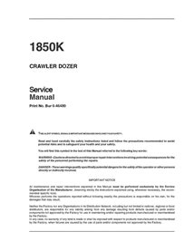 Manuel d'entretien pour bulldozer sur chenilles Case 1850K