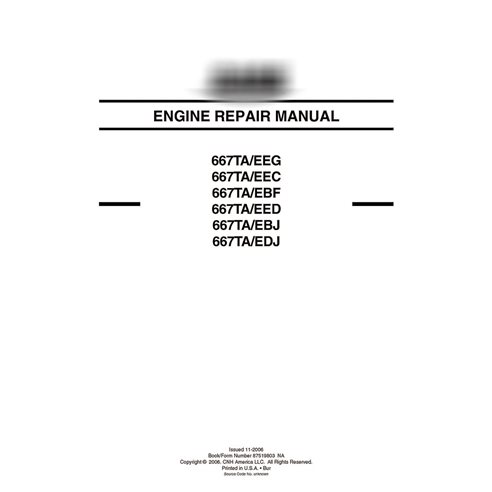 Manual de serviço do motor Case 667TA / EEG, EEC, EBF, EED, EBH, EDJ