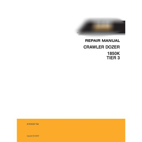 Case 1850K Tier 3 crawler dozer repair manual