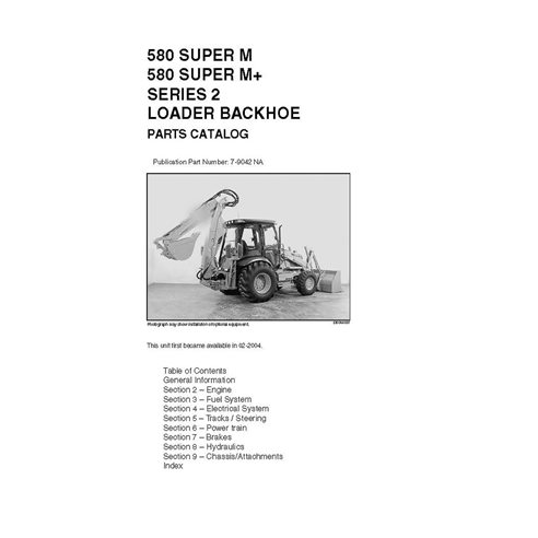 Case 580 Super M backhoe loader parts catalog