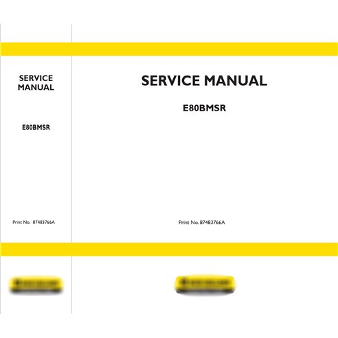 Manual de servicio de la excavadora New Holland E80BMSR