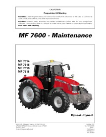 Massey Ferguson 7614 / 7615 / 7616 / 7618 tractor maintenance manual - Massey Ferguson manuals - MF-4373743