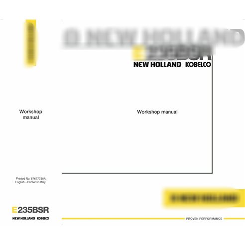New Holland E235BSR excavator workshop manual