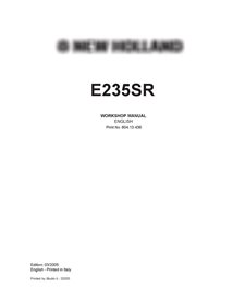 Manuel d'atelier pour pelle New Holland E235SR