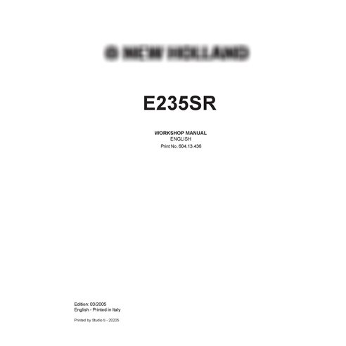 Manual de oficina da escavadeira New Holland E235SR