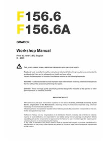 Manual de taller de la motoniveladora New Holland F156.6