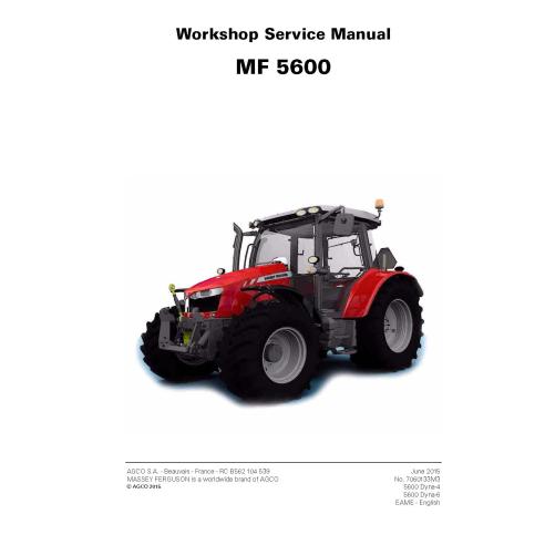MF-7060228-WSM-EN Manuel de service d'atelier de tracteur Massey Ferguson 5608/5609/5610/5611/5612/5613