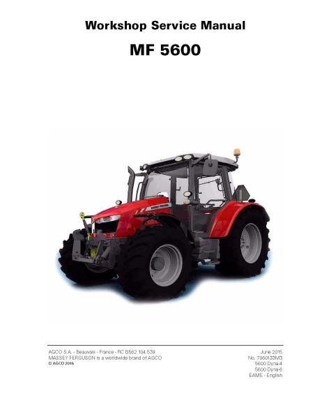 Massey Ferguson 5608 / 5609 / 5610 / 5611 / 5612 / 5613 tractor workshop service manual - Massey Ferguson manuals - MF-7060228