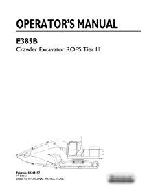 Manual del operador de la excavadora New Holland E385B