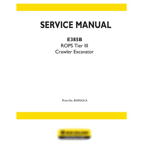 New Holland E385B excavator service manual
