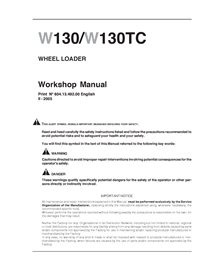 New Holland W130 / W130TC wheel loader workshop manual