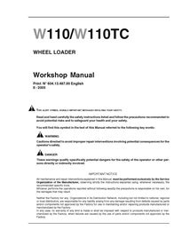 Manual de oficina da carregadeira de rodas New Holland W110 / W110TC
