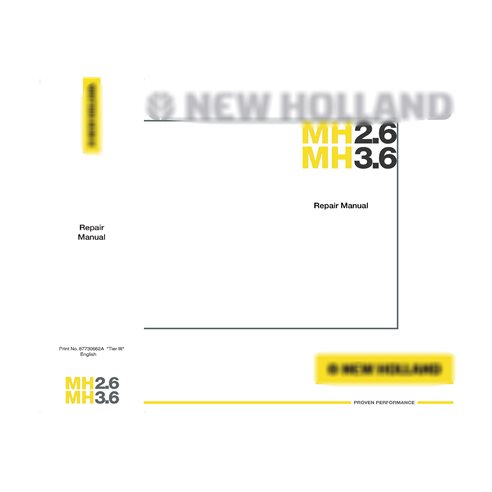 Manual de reparación de excavadoras New Holland MH2.6 / MH3.6