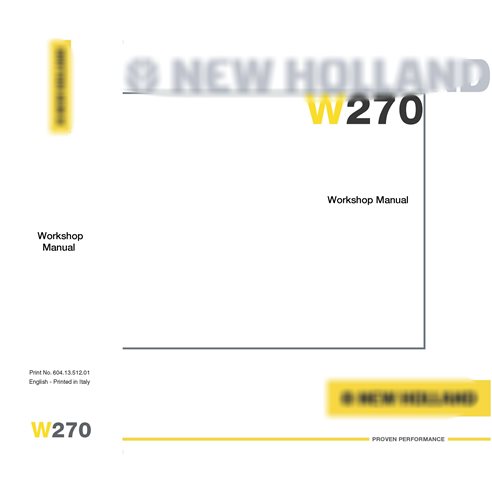 Manual de taller de la cargadora de ruedas New Holland W270