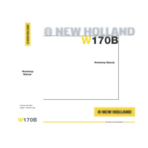 Manual de oficina da carregadeira de rodas New Holland W170B