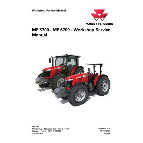 Massey Ferguson 5708 / 5709 / 5710 / 6711 / 6711 / 6712 / 6713 tractor workshop service manual - Massey Ferguson manuals - MF...