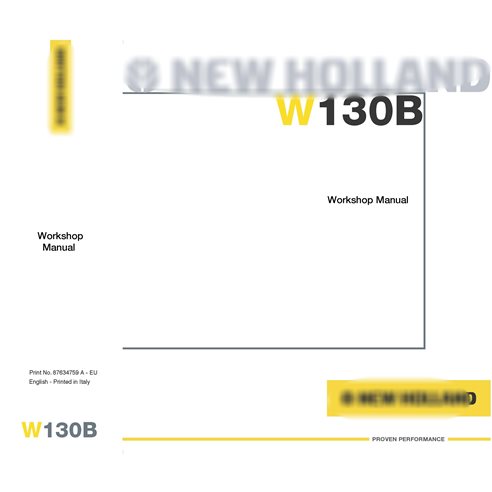 New Holland W130B wheel loader workshop manual