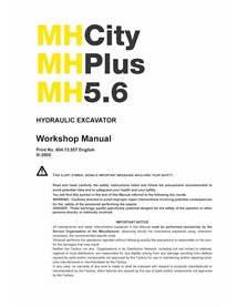 New Holland MH5.6 excavator workshop manual